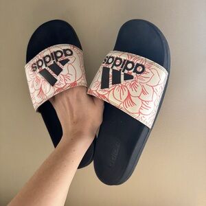 Adidas Floral Pink Slides Sandals